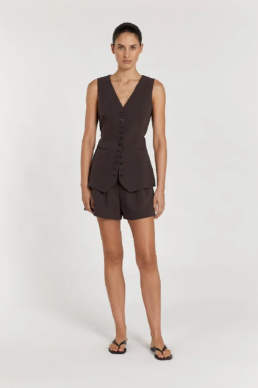 elle-dark-chocolate-tailored-short