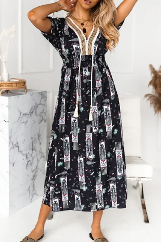 fashion-elegant-print-tassel-split-joint-v-neck-a-line-dresses