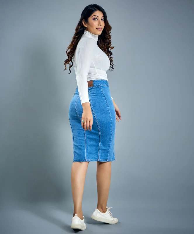 front-slit-bodycon-denim-skirt