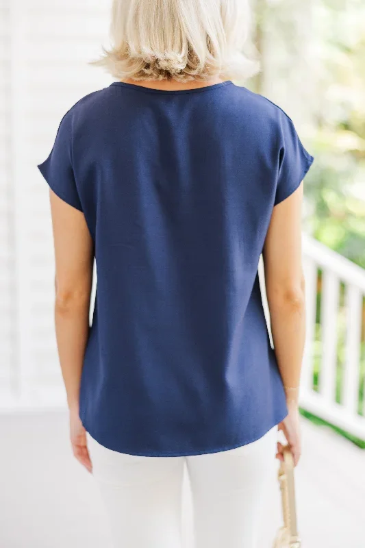 hello-beautiful-navy-blue-cap-sleeve-top