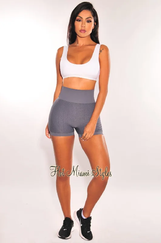 hms-fit-dusty-blue-high-waist-butt-lifting-textured-shorts