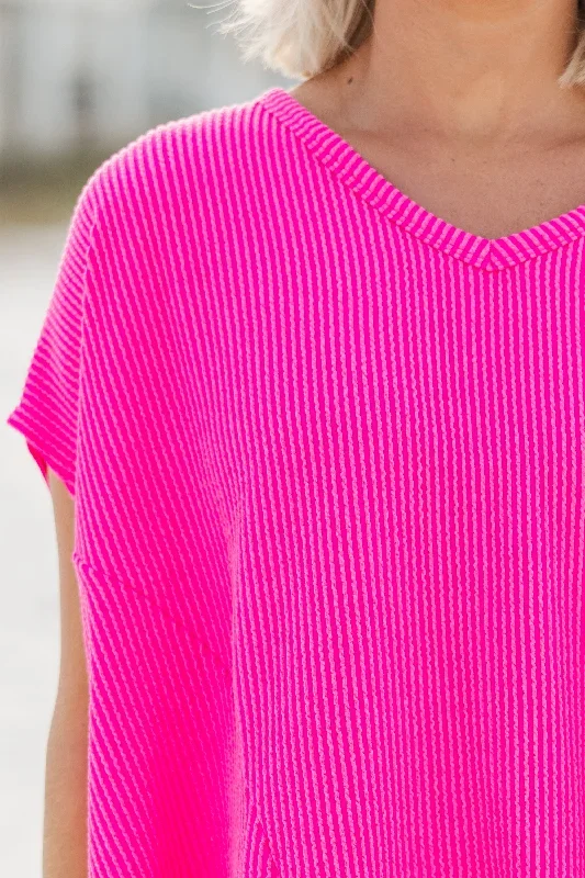 just-the-thing-fuchsia-pink-ribbed-top