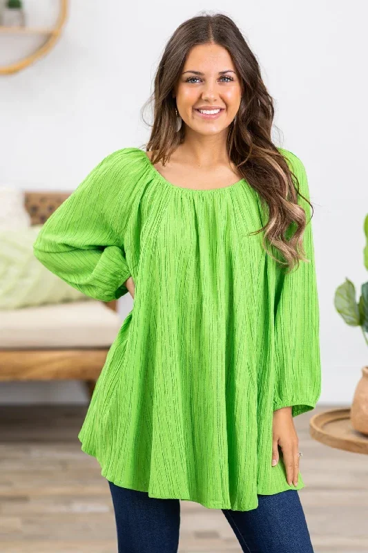 lime-green-elastic-trim-textured-top