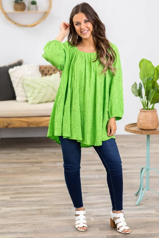 lime-green-elastic-trim-textured-top