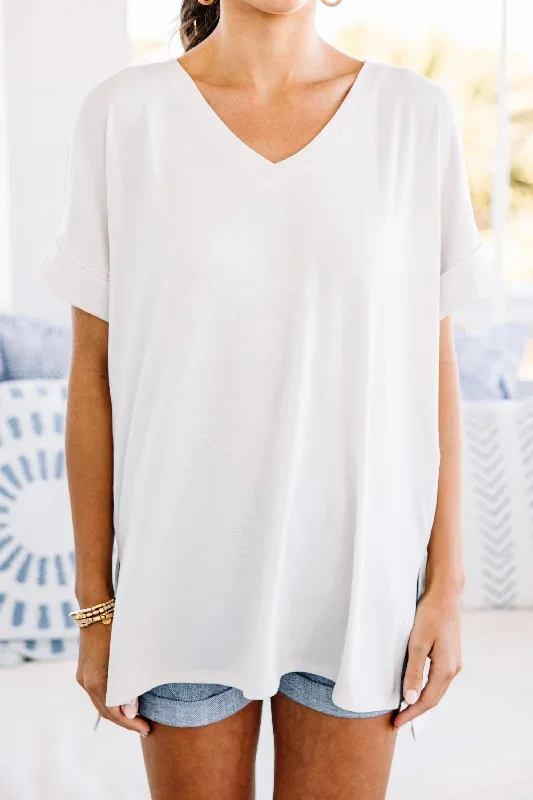 make-your-life-easy-bone-white-v-neck-top