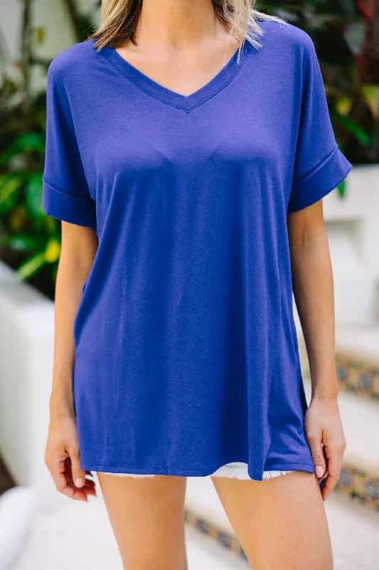 make-your-life-easy-bright-blue-v-neck-top