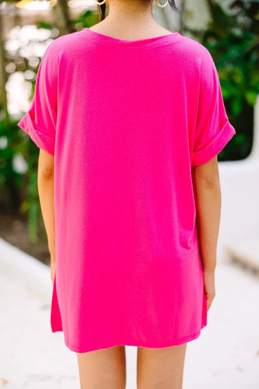 make-your-life-easy-fuchsia-pink-v-neck-top