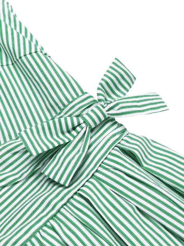 mint-green-1950s-striped-v-neck-dress