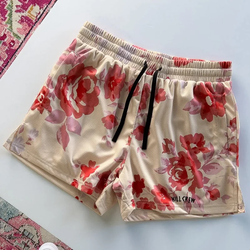 muay-thai-shorts-mid-thigh-cut-floral-cream