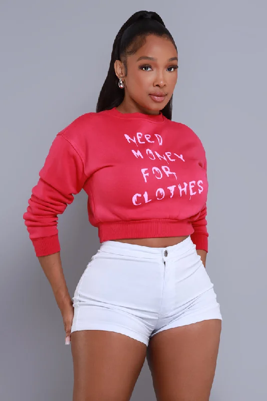 need-money-graphic-crewneck-sweatshirt-pink