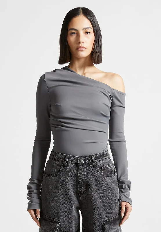 neoprene-gathered-bodysuit-grey