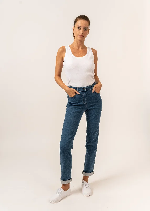 Jean droit Patricia - taille élastiquée en coton stretch (COOPER JEAN)