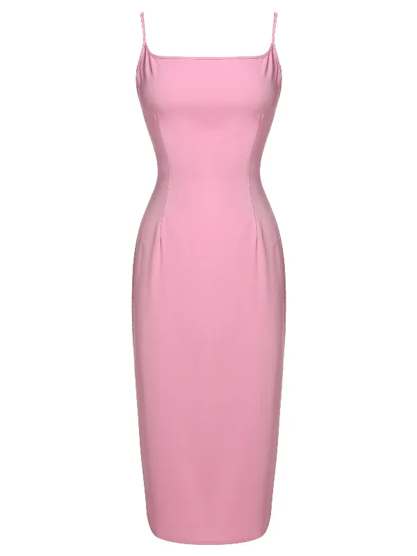 pink-1960s-bow-pencil-dress-umbrella-skirt