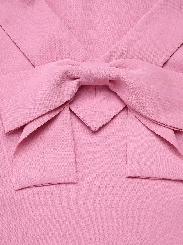 pink-1960s-bow-pencil-dress-umbrella-skirt