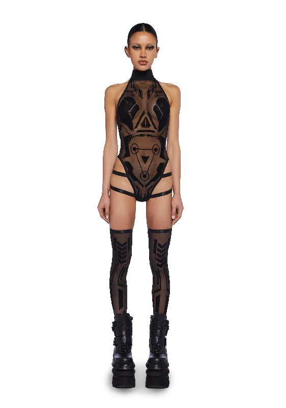 Pixelated Images Bodysuit And Socks Set