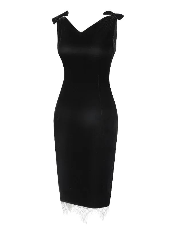 pre-sale-black-1960s-solid-velvet-bow-dress