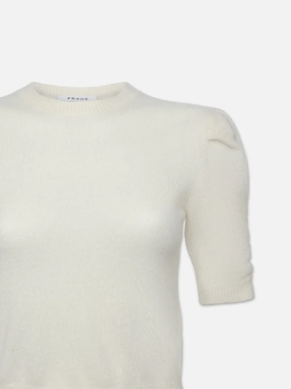 ruched-sleeve-cashmere-sweater-cream