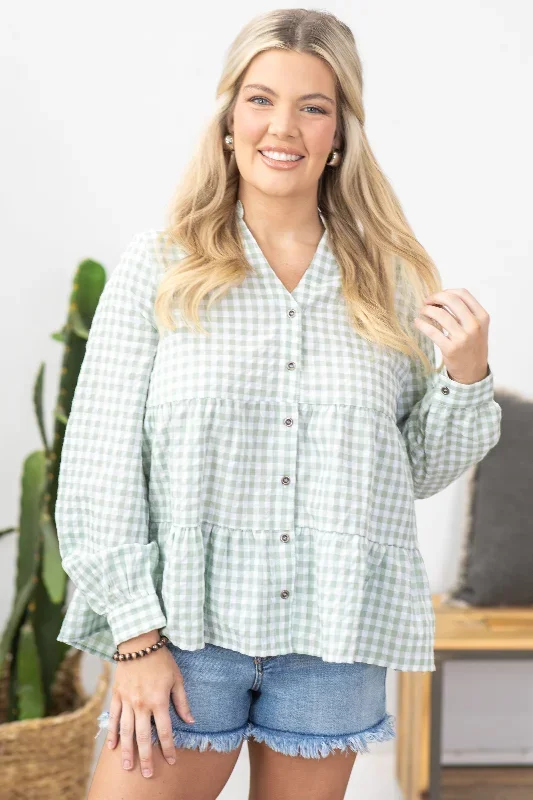 sage-checkered-long-sleeve-button-up-woven-top