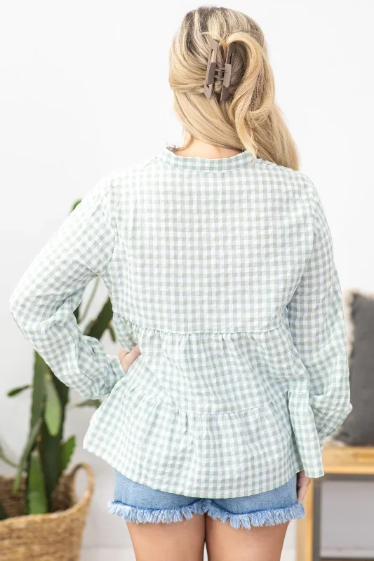 sage-checkered-long-sleeve-button-up-woven-top