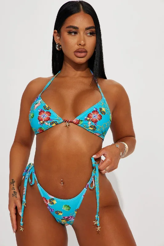 Shell Island Triangle 2 Piece Bikini - Blue/combo