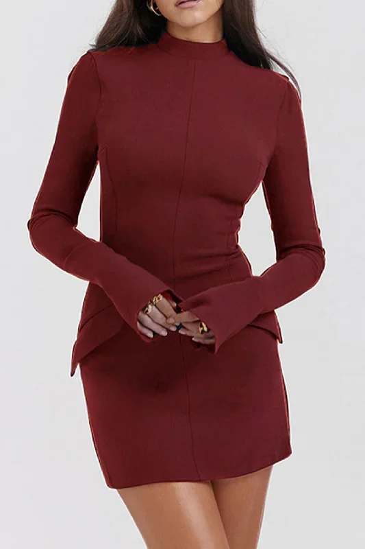 solid-color-mock-neck-bell-sleeve-dress