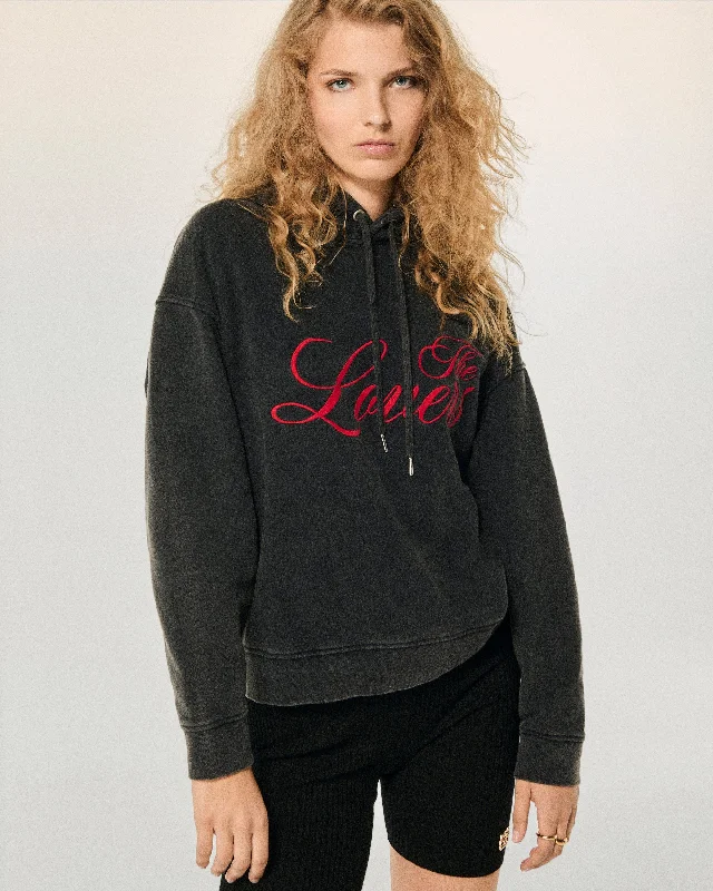 Sweatshirt Hoodie  (S24 / FEMME / Washed Black)