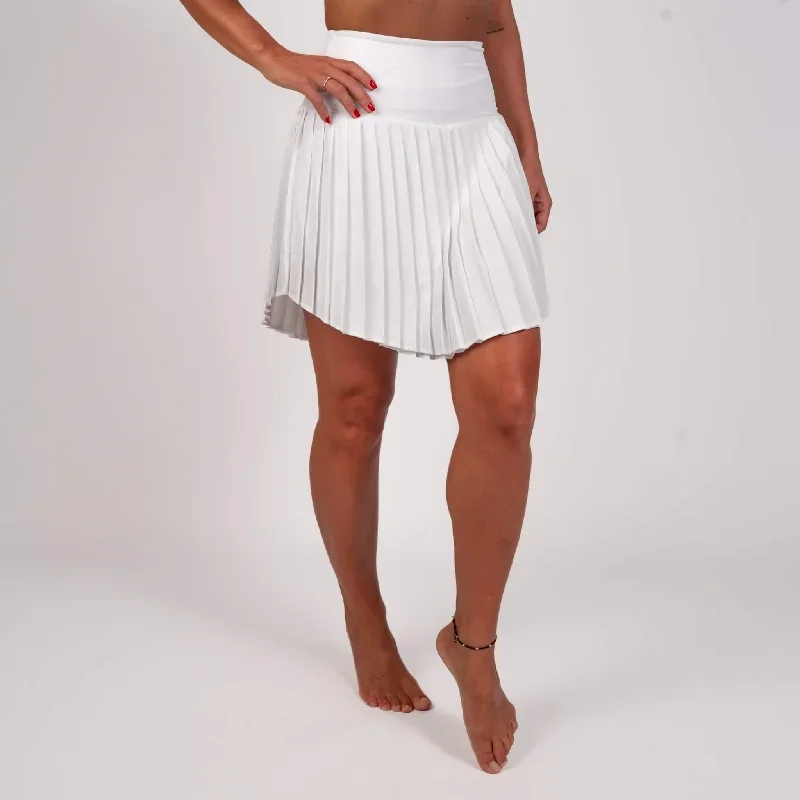 White Pleated Skirt