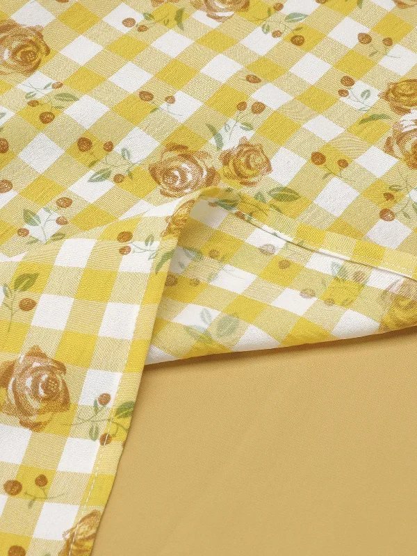 yellow-1950s-plaid-rose-panel-raglan-dress